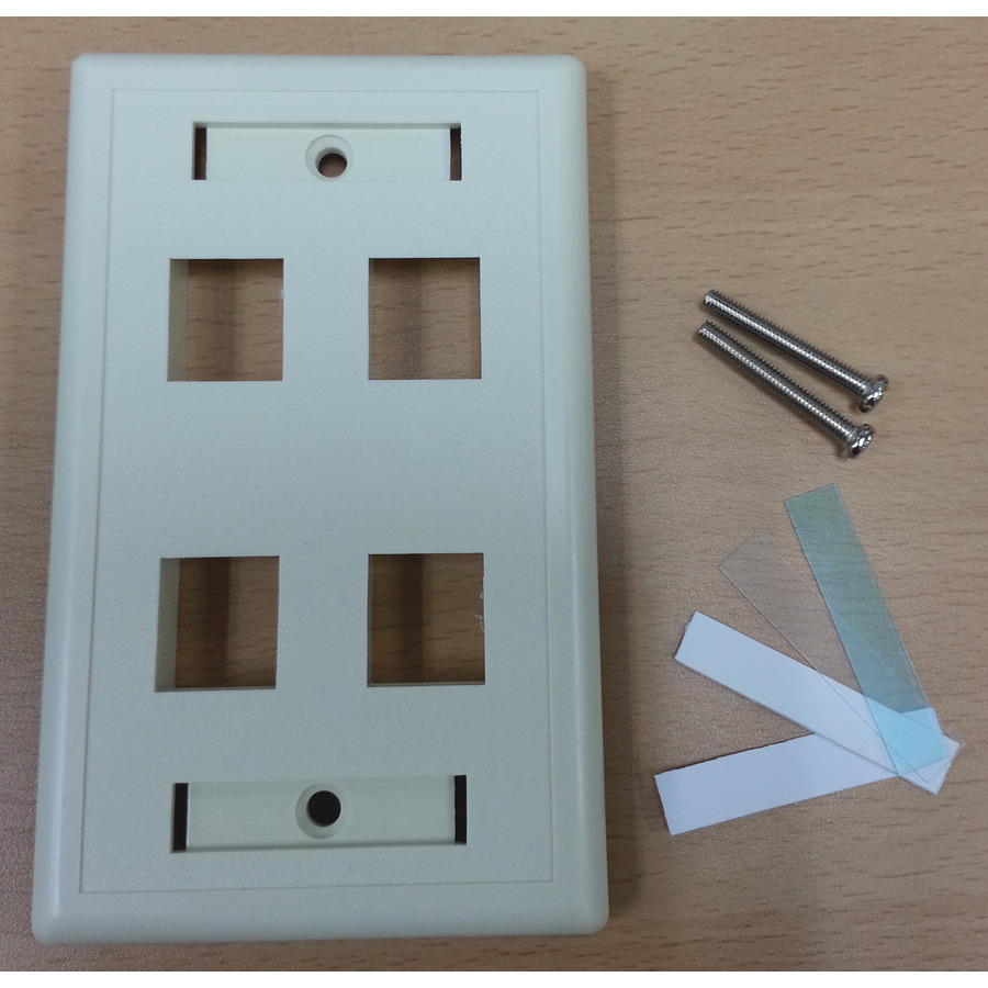 Pan Pacific WPP-4-IV Face Plate, 4 Port Single Gang, Ivory