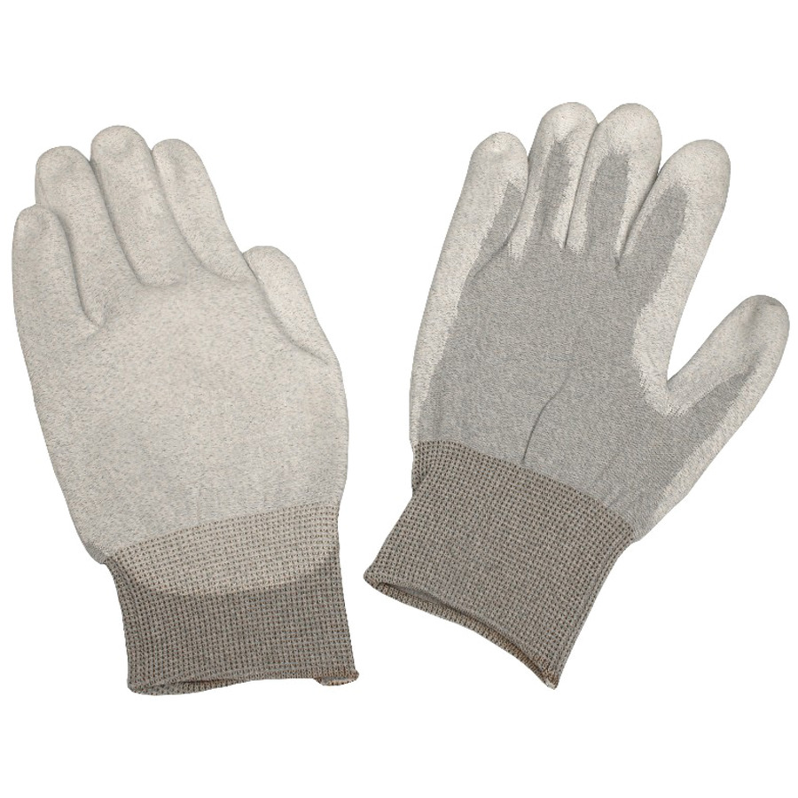 Desco 68126 Dissipative Gloves, ESD-Safe, Foamed Polyurethane Coating, Gray, Medium, Pair