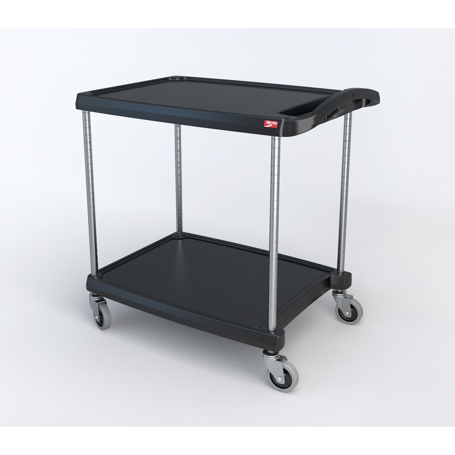 Metro MY2030-24BL myCart Polymer Utility Cart, 2-Shelf, Black, 20 x 30"