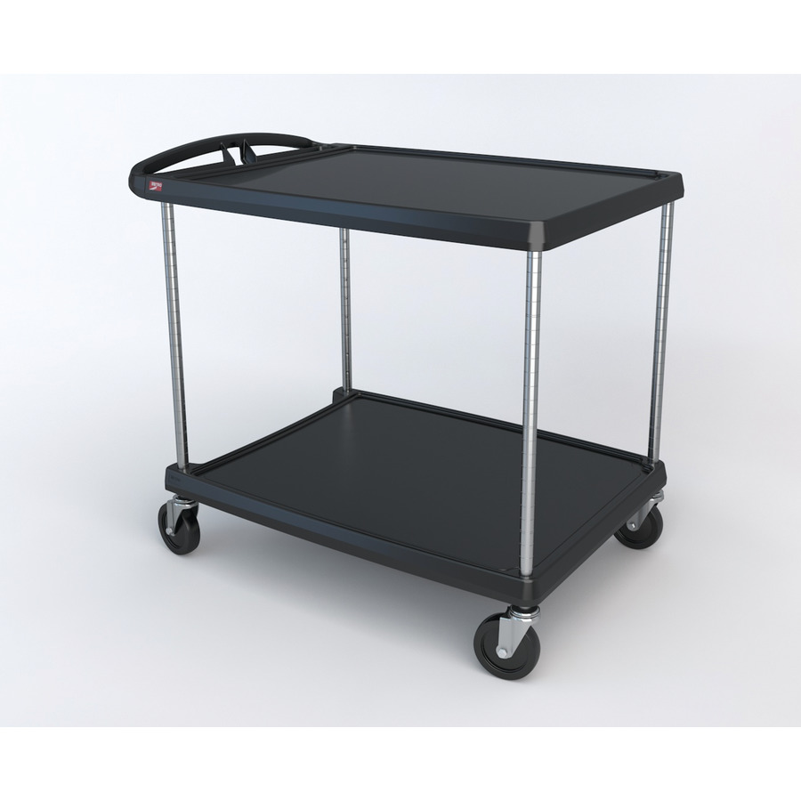 Metro MY2636-25BL myCart Polymer Utility Cart, 2-Shelf, Black, 26 x 36"