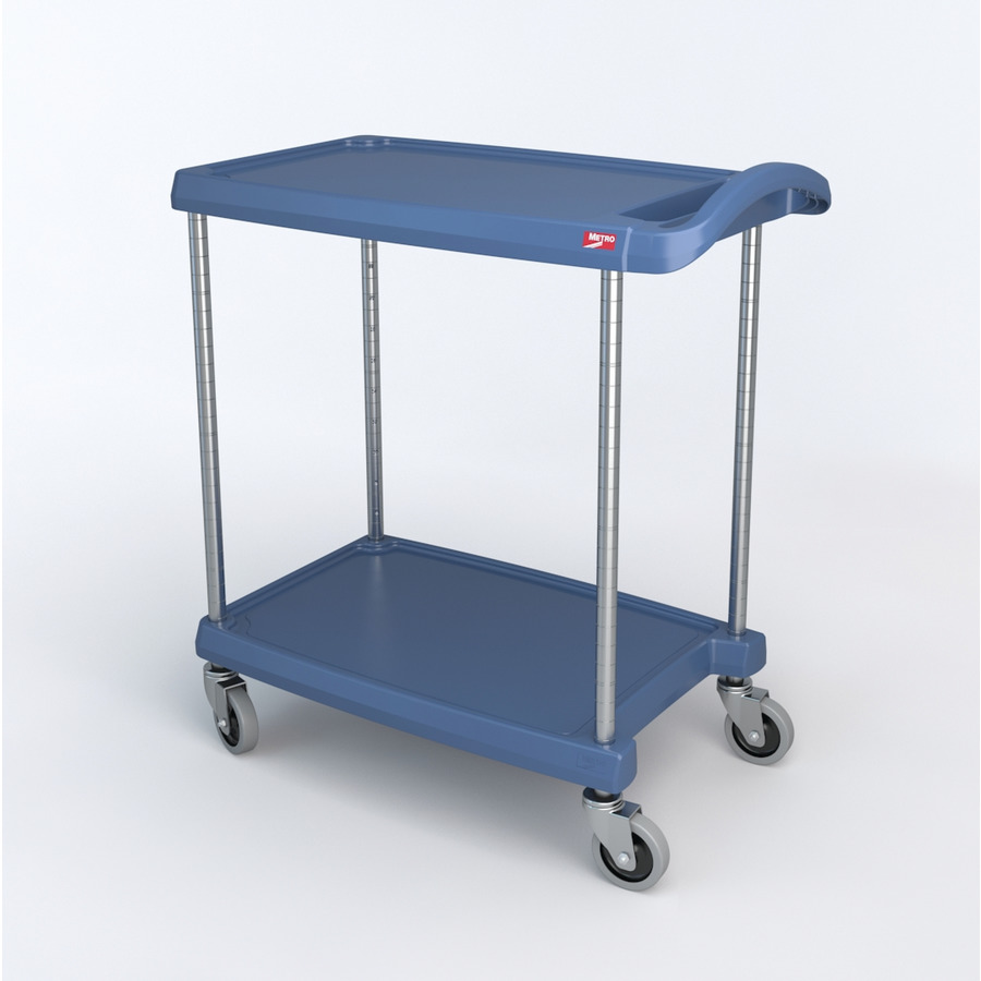 Metro MY1627-24BU myCart Polymer Utility Cart, 2-Shelf, Blue with Microban, 16 x 27"