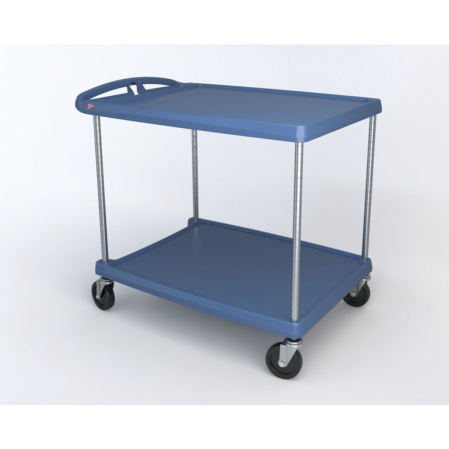 Metro MY2636-25BU myCart Polymer Utility Cart, 2-Shelf, Blue with Microban, 26 x 36"