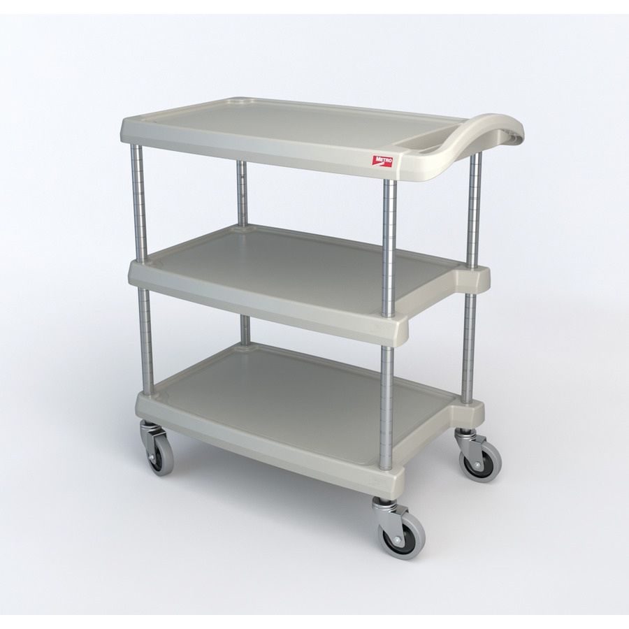 Metro MY1627-34G myCart Polymer Utility Cart, 3-Shelf, Gray, 16 x 27"