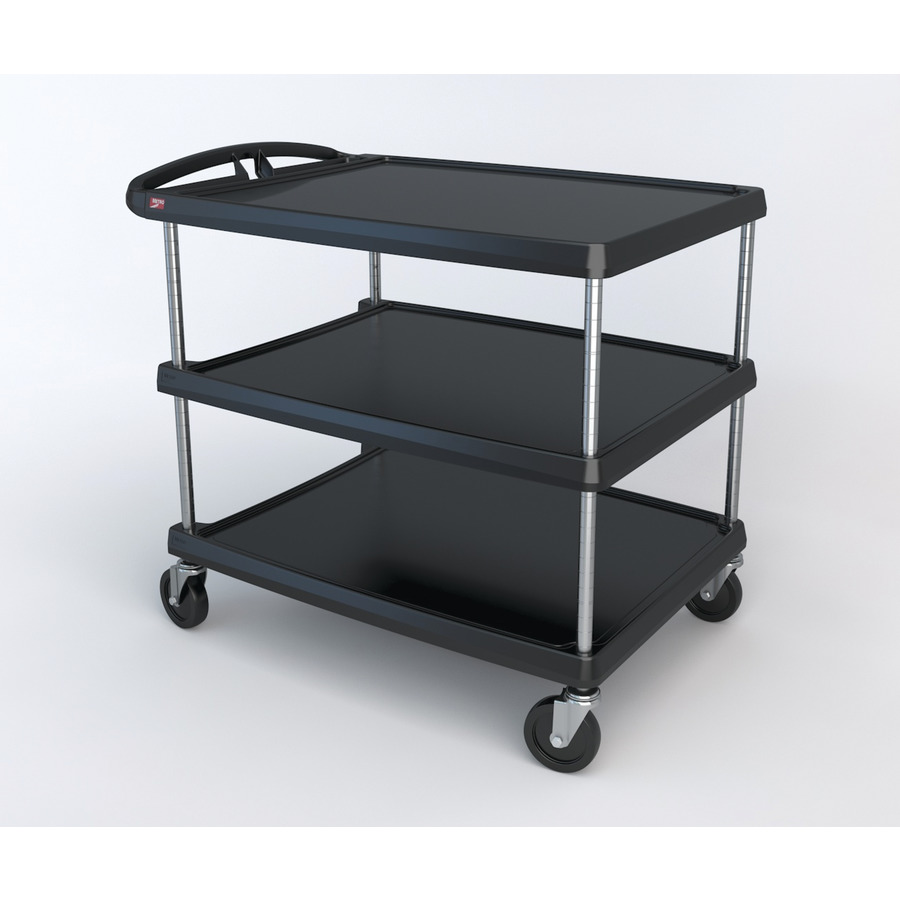 Metro MY2636-34BL myCart Polymer Utility Cart, 3-Shelf, Black, 26 x 36"