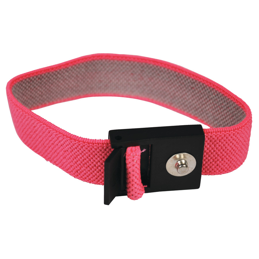 Techni-Pro 758ST9639 Wrist Strap, Adjustable, 1/8" (4mm) Snap, No Cord, Band Only, Pink