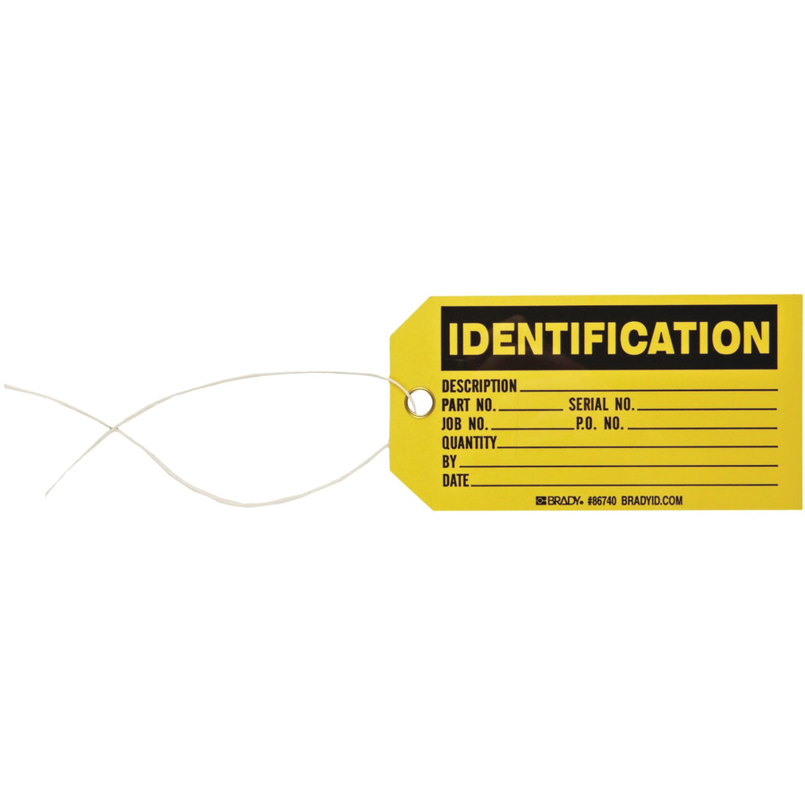 Brady 86740 Production Status Tags "IDENTIFICATION", 3" x 5-3/4", 100/Pkg