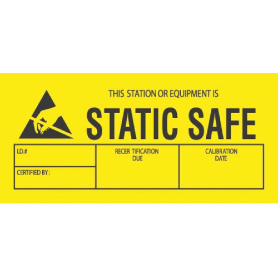 Transforming Technologies LB9070 This Station or Equiptment is Static Safe Labels, 1-3/4" x 3", 500/Roll