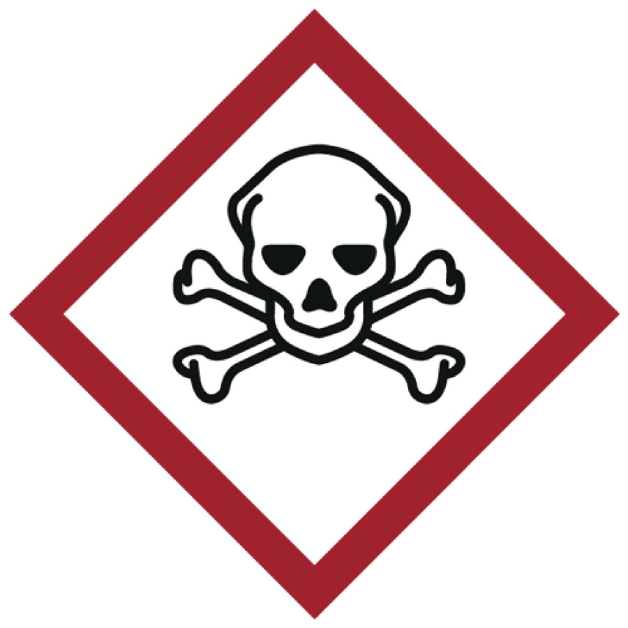 Brady 118845 GHS Severe Toxic Pictogram Labels, Vinyl, 5/8" x 5/8", 39 Labels/Card