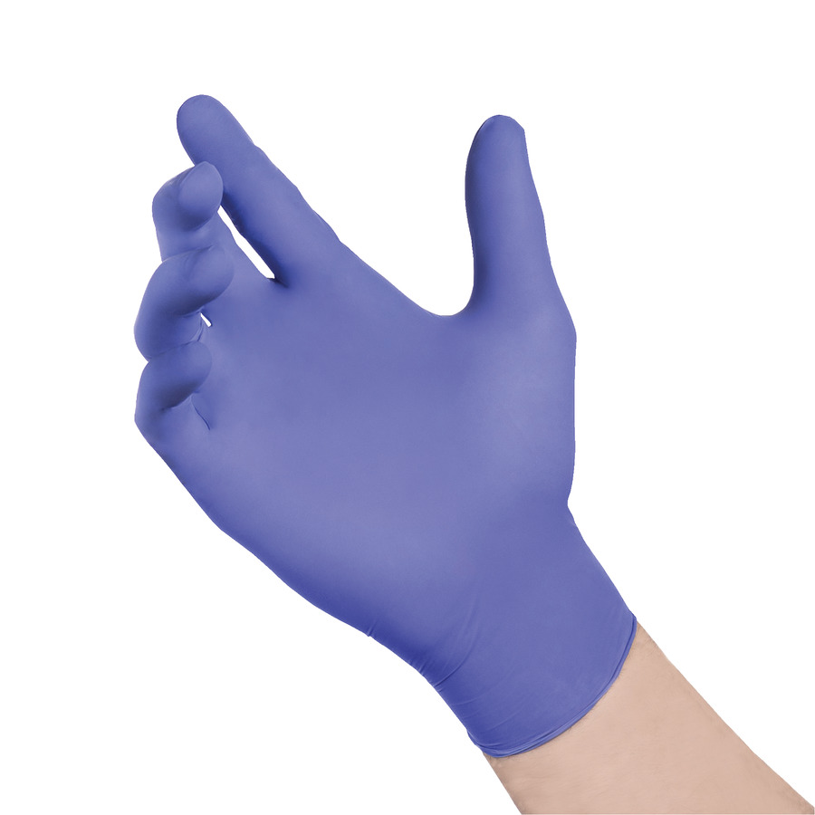 Techniglove RV402 Nitrile Gloves, RiVAL Powder-Free, Blue, Medium, 200/Box