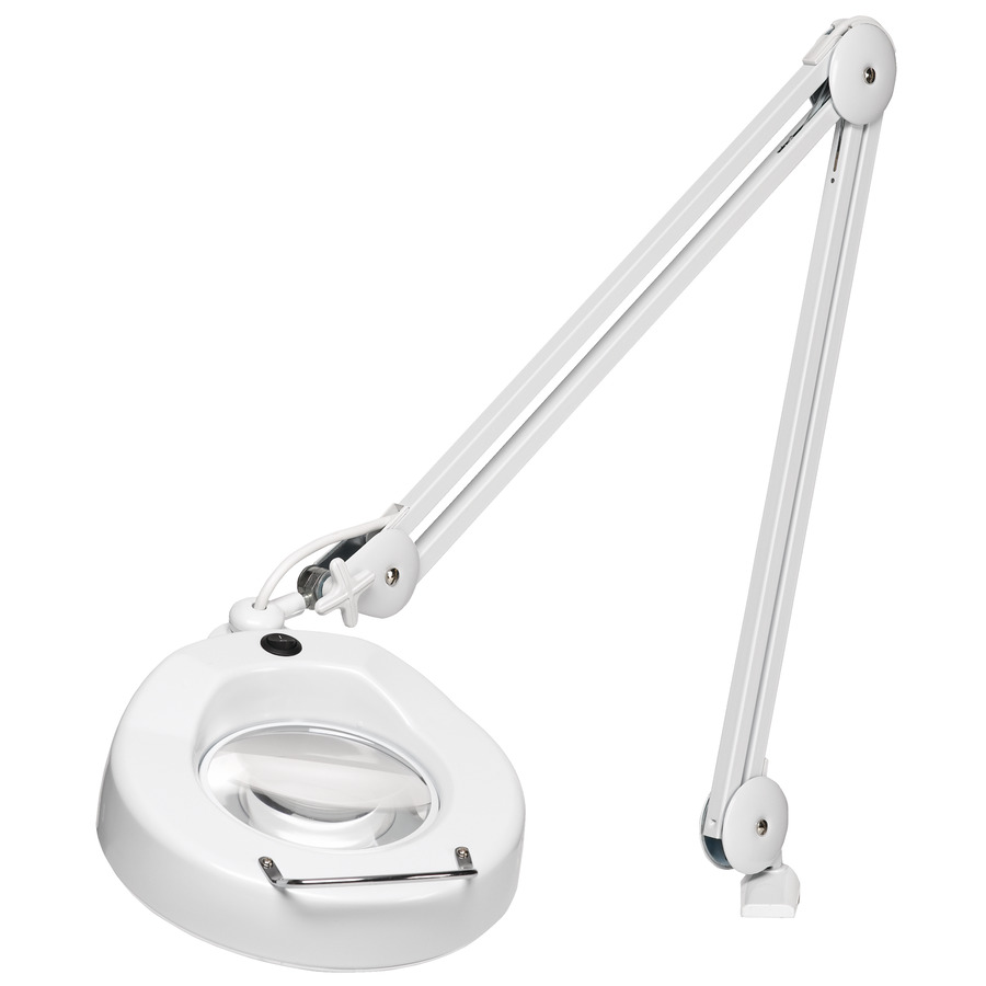 O.C. White EM-45-5D-W White Economy Magnifier with 48" Reach Arm and Table Edge Clamp