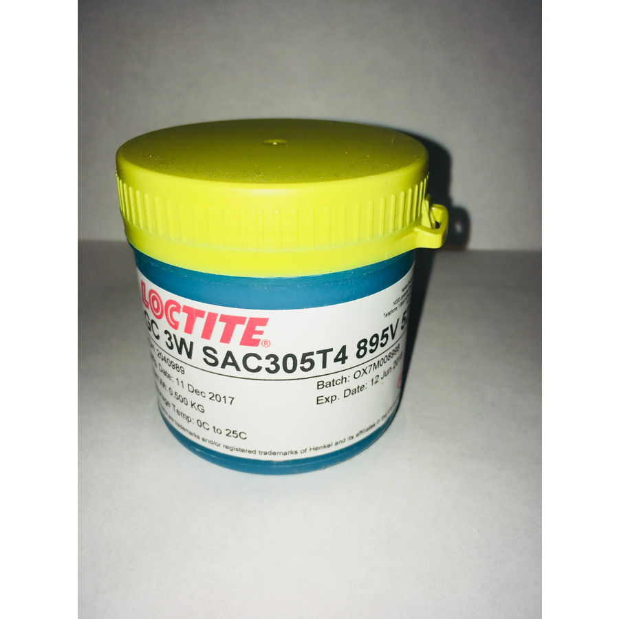 Loctite 2040989 Solder Paste GC 3W, Water Soluble, SAC305 T4, 500 Gram Jar