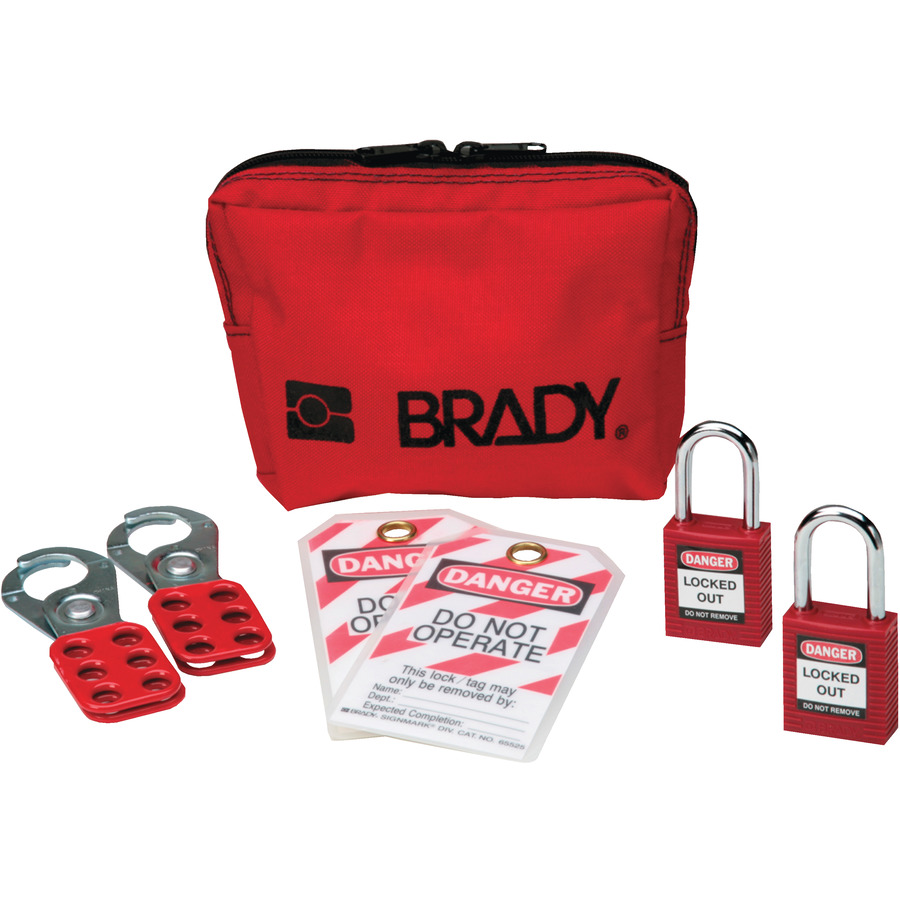 Brady 105969 Personal Padlock Pouch Kit w/Keyed-Alike Safety Padlocks