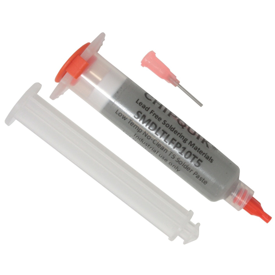 Chip Quik SMDLTLFP10T5 Solder Paste no clean Sn42/Bi57.6/Ag0.4 Low Temp 138C in 10cc syringe 35g (T5)