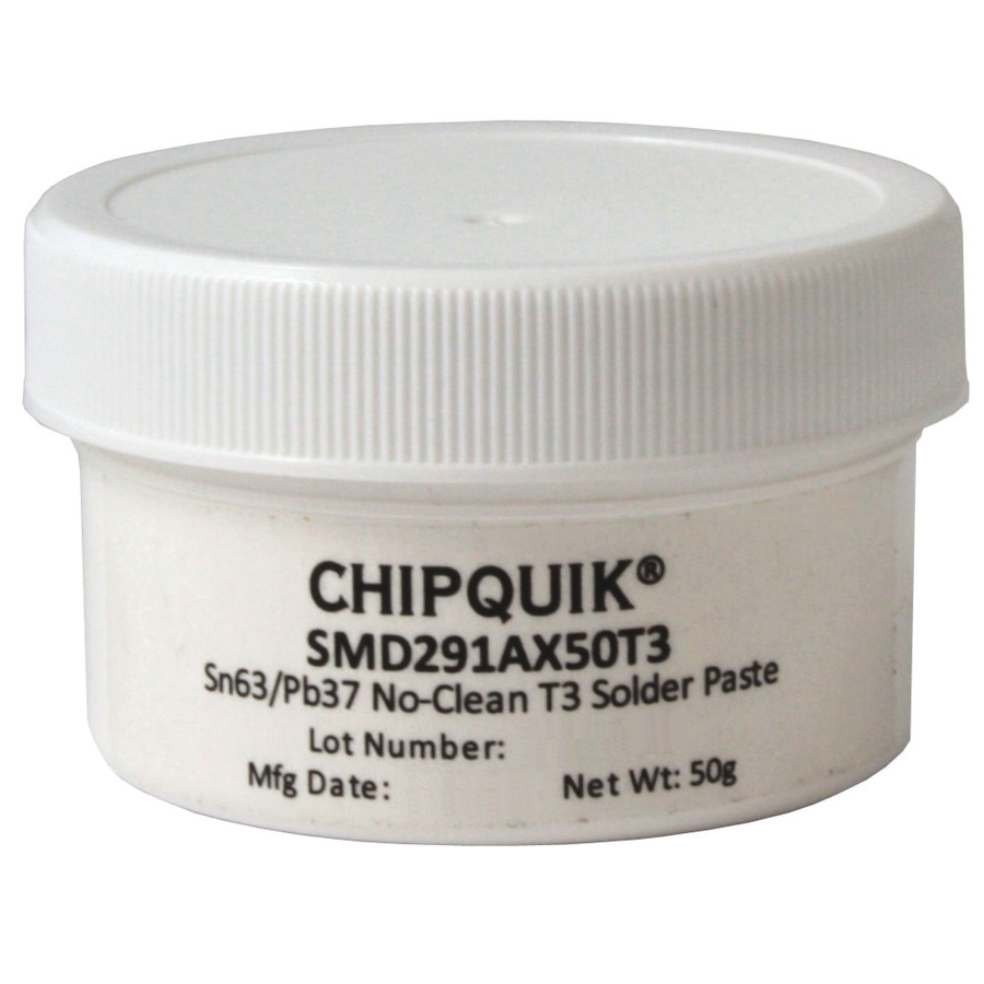 Chip Quik SMD291AX50T3 Solder Paste in jar 50g (T3) Sn63/Pb37 no clean