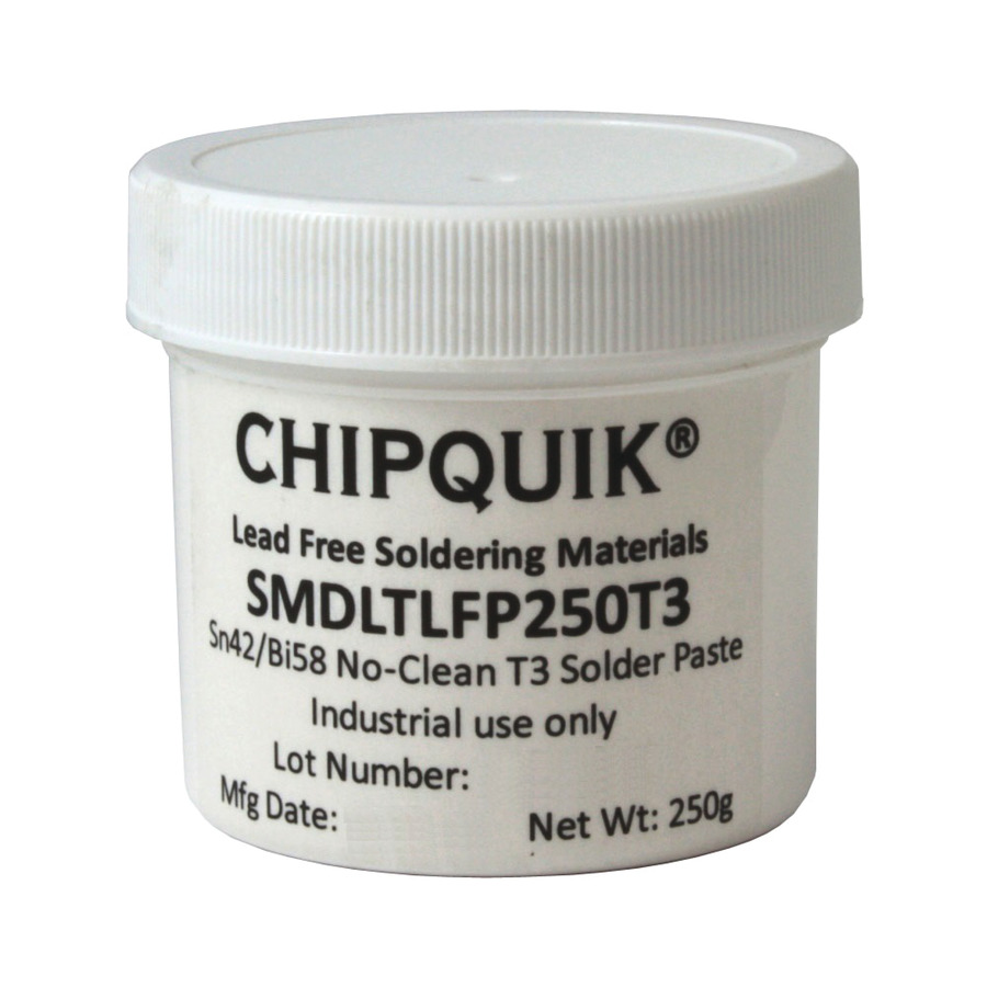 Chip Quik SMDLTLFP250T3 Solder Paste in jar 250g (T3) Sn42/Bi57.6/Ag0.4 Low Temperature