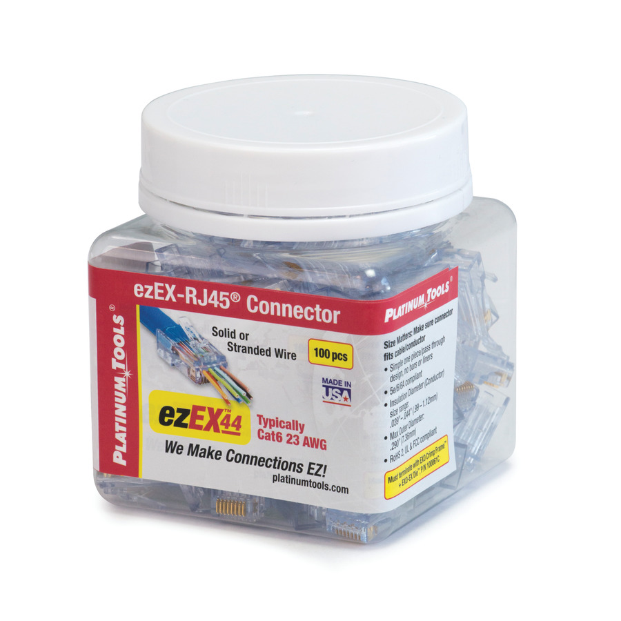 Platinum Tools 202044J ezEX™44 - ezEX-RJ45™ Connector 100/Jar