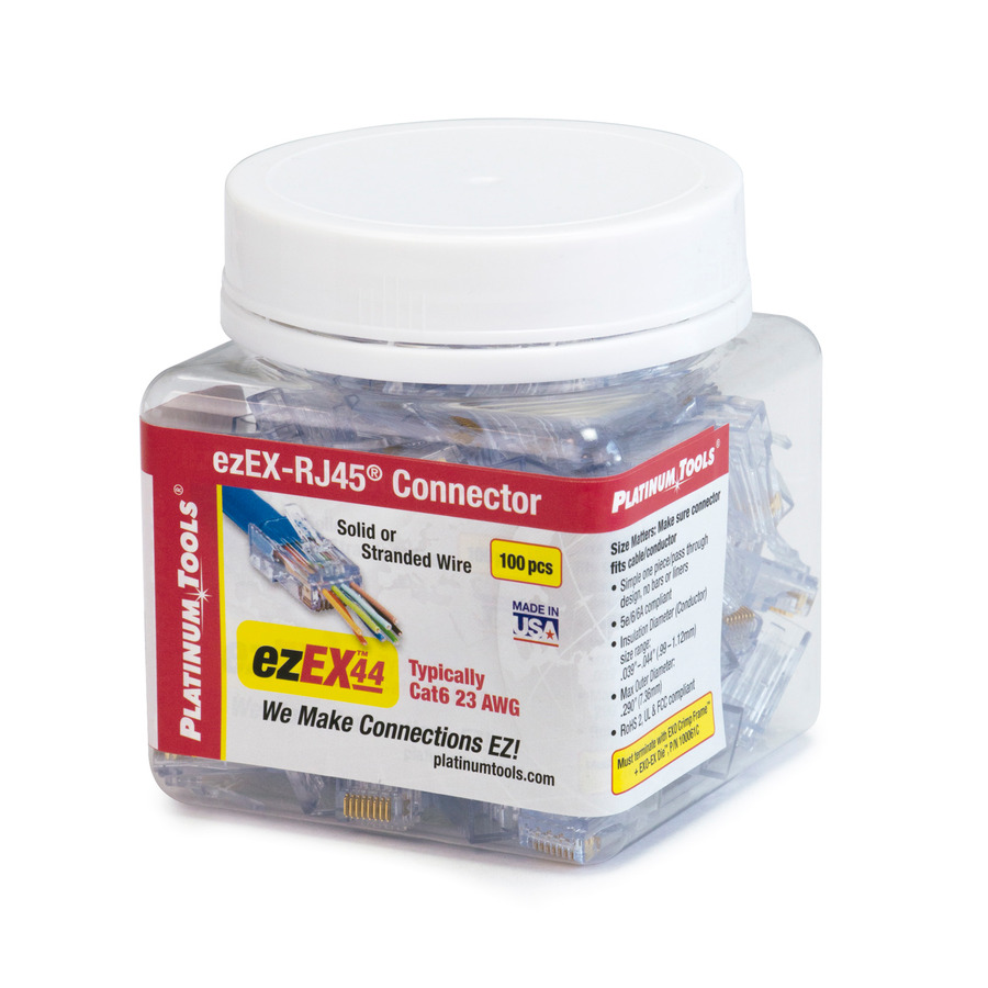 TestEquity: Platinum Tools 202044J ezEX44, ezEX-RJ45 Connector 100/Jar