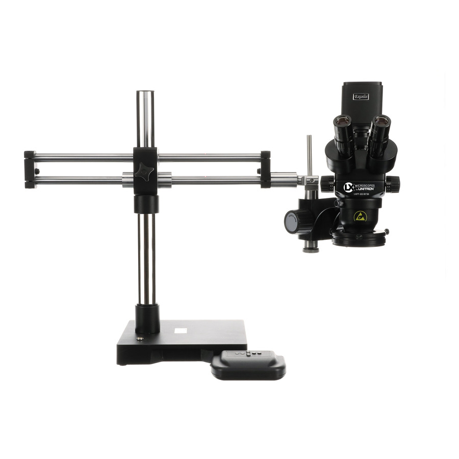 LX Microscopes / UNITRON 23725RB-HDTRTHOL-ESD Binocular Microscope, ESD, 23mm TRU Trinocular, RB Stand, HO LED, HD Camera, 373 Series