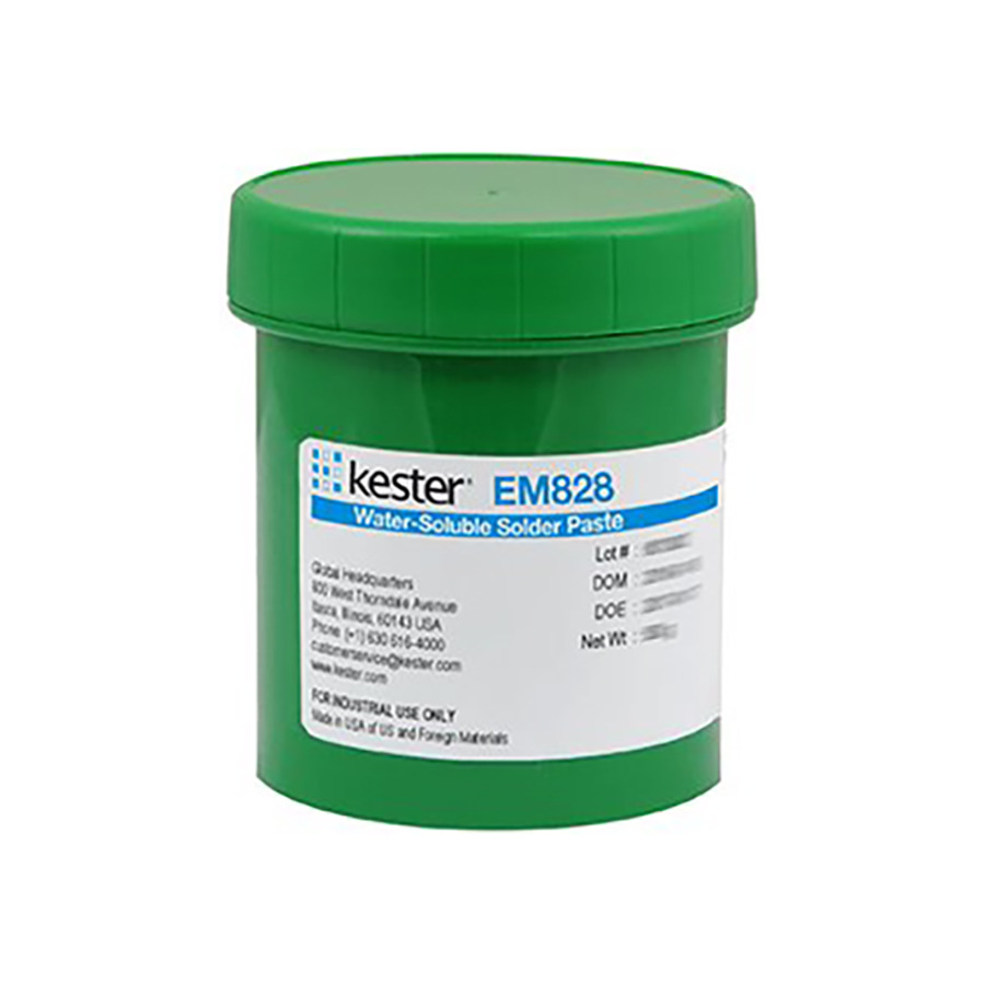 Kester 70-0403-0810 Solder Paste, Water Soluble, Lead Free, Sn96.5Ag3Cu.5 (SAC305), 89.5 %, T3, 500 g Jar, EM828 Series