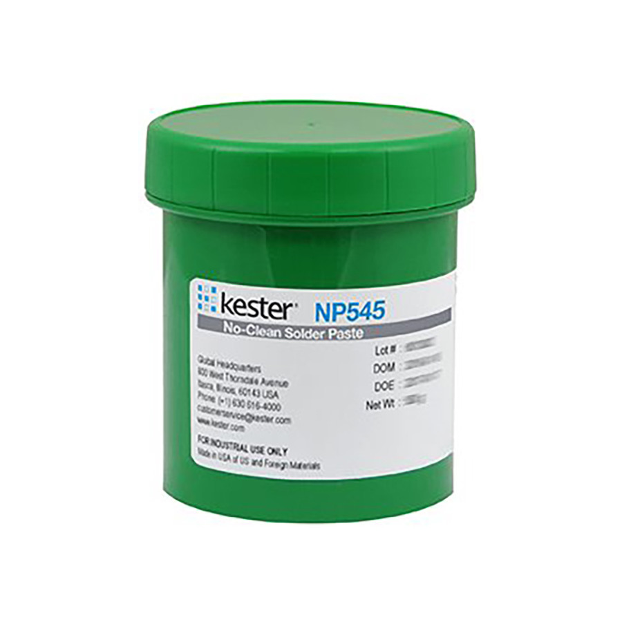 Kester 70-4105-0811 Solder Paste, No-Clean, Lead-Free, Sn96.5Ag3.0Cu0.5, 600g Cartridge, NP545 Series