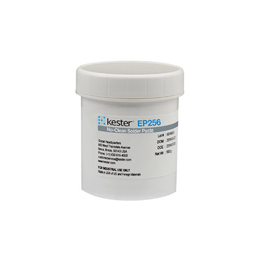 Kester 70-0102-0610 Solder Paste, No Clean, Leaded, Sn63Pb37, 90 %, T4, 500 g Jar, Halogen, EP256 Series