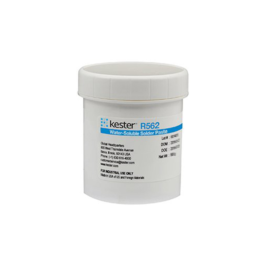 Kester 70-2102-0310 Solder Paste, Water Soluble, Leaded, Sn62Pb36Ag2, 90 %, T3, 500 g Jar, Halogen, R562 Series