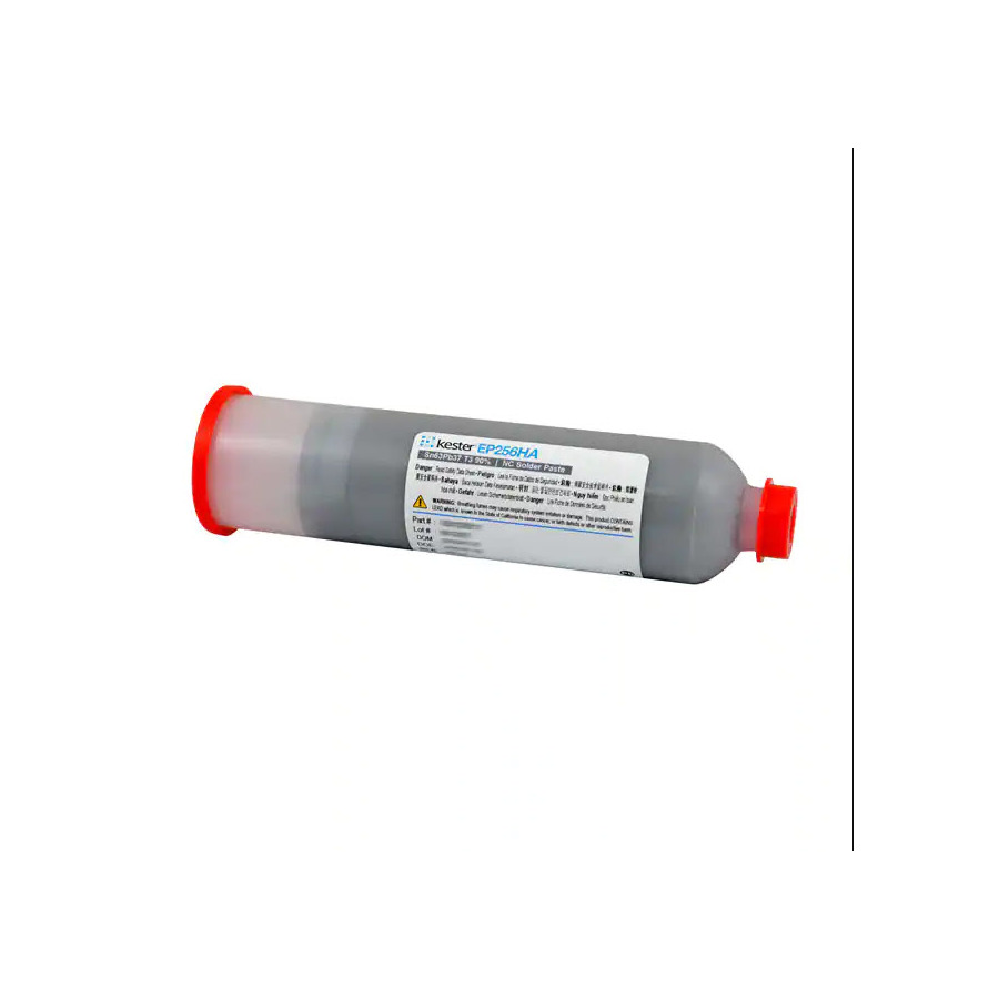 Kester 70-0202-0611 Solder Paste, Leaded, EP256HA, Sn63Pb37 T4 90%, 600g Cartridge