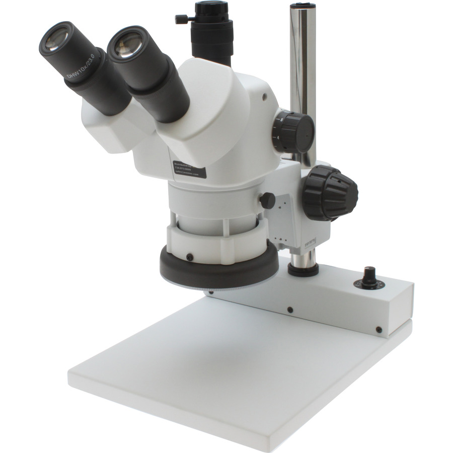 Aven 26800B-376-ESD ESD Safe SPZV-50E Stereo Zoom Trinocular Microscope on Stand PLED