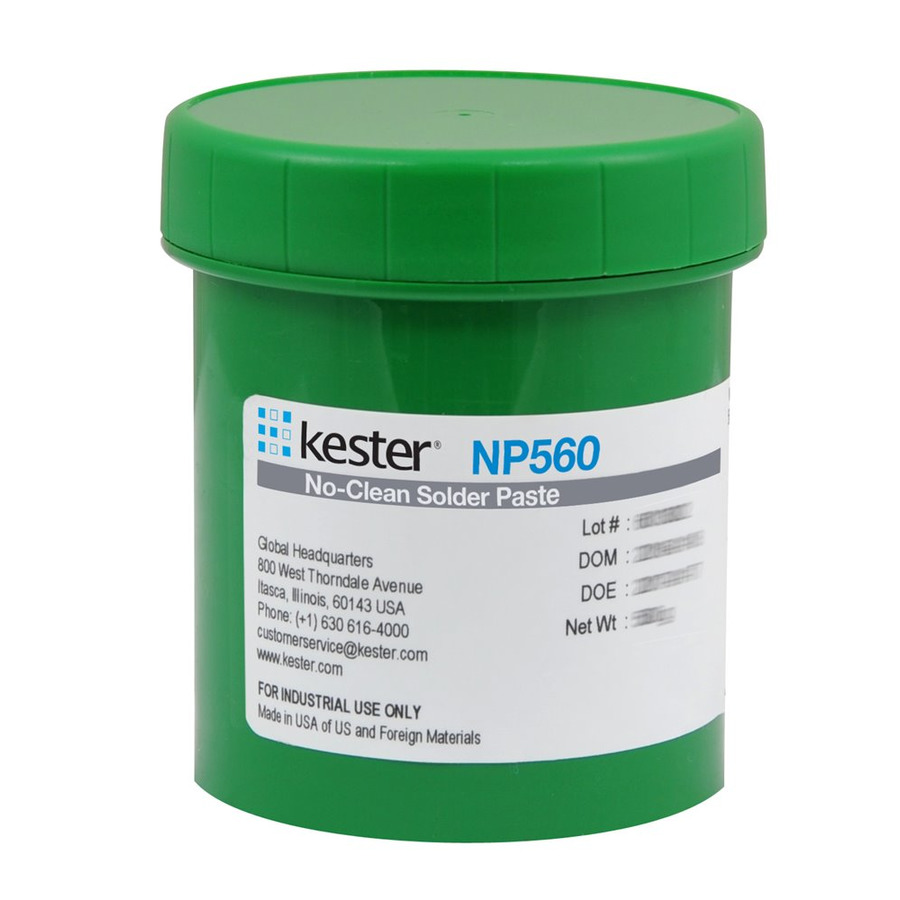 Kester 7048250904 Solder Paste, No Clean, Lead Free, Sn96.5Ag3Cu.5 (SAC305), 86.5 %, T4, 100 g Syringe, NP560 Series