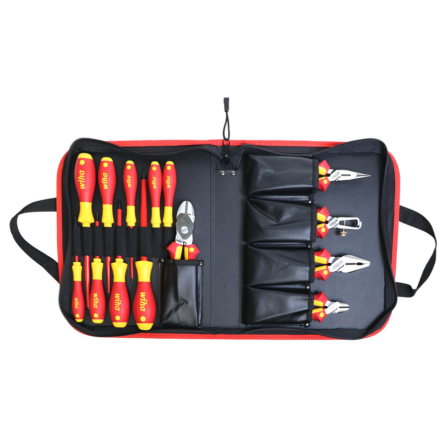 Wiha 32895 Tool Kit, Insulated, Plier/Cutter/Screwdriver, 14 Pieces