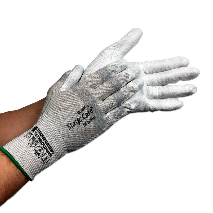 Transforming Technologies GL2502P Gloves, ESD, Cut Resistant, Palm Coated, Small