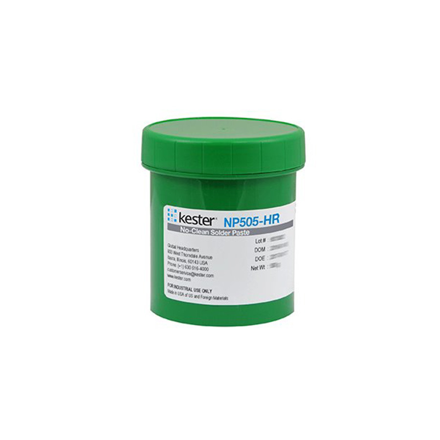 Kester 70-4021-0810 Solder Paste, Zero-Halogen, No Clean, Lead-Free, Sn96.5Ag3Cu.5 (SAC305), T3 88.5% 500g Jar, NP505-HR Series