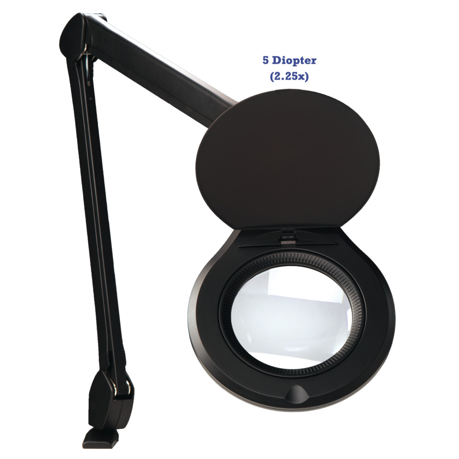 Accu-Lite ALRO5-45-5D-B LED Magnifier, 5" Round, 5 Diopter (2.25x); ESD Coating