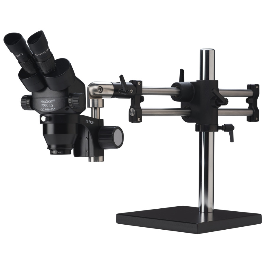 O.C. White TKPZE ProZoom® 4.5 Extended Working Distance Microscope with Ball Bearing Base, ESD Safe Standard; NO Light