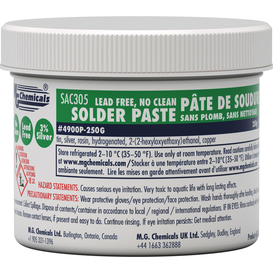 MG Chemicals 4900P-250G Solder Paste, SAC305, Lead Free, No Clean Jar