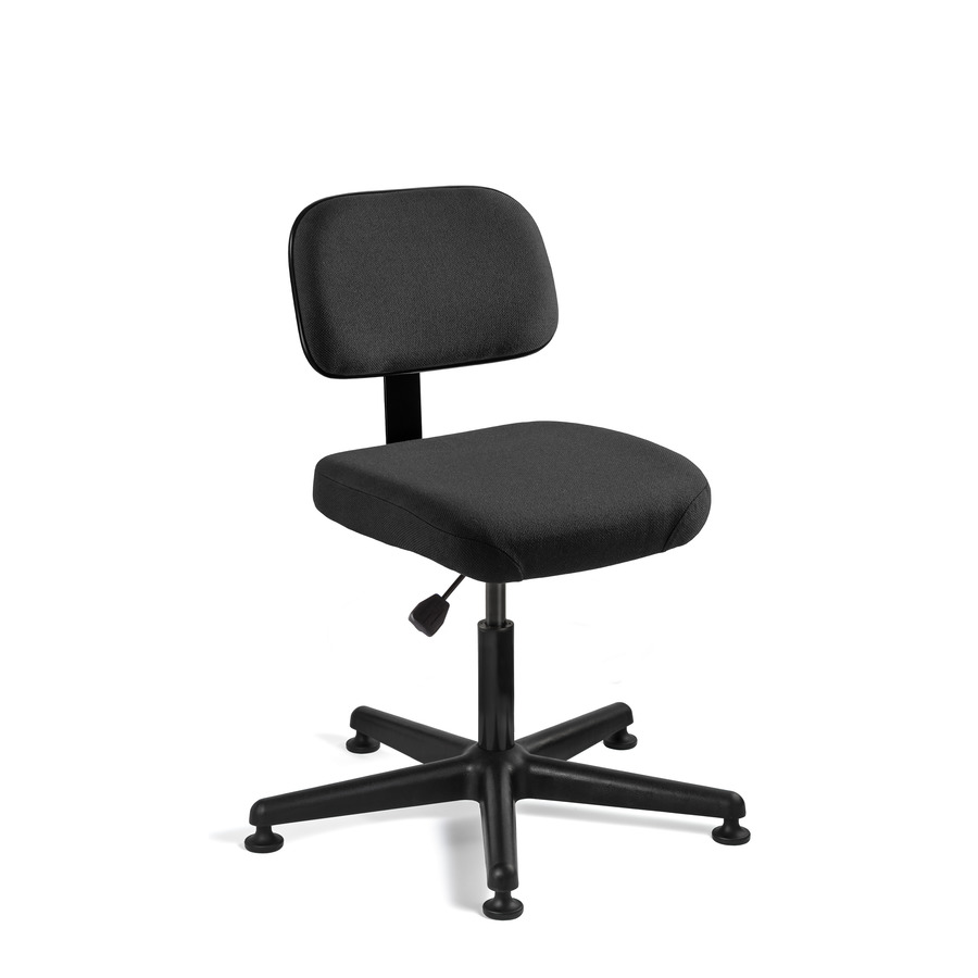 Bevco 5000-F-BLK Fabric Chair, Non-Tilt, Black Nylon Base, Mushroom Glides, Adj. Height 17"-22", Doral Seres