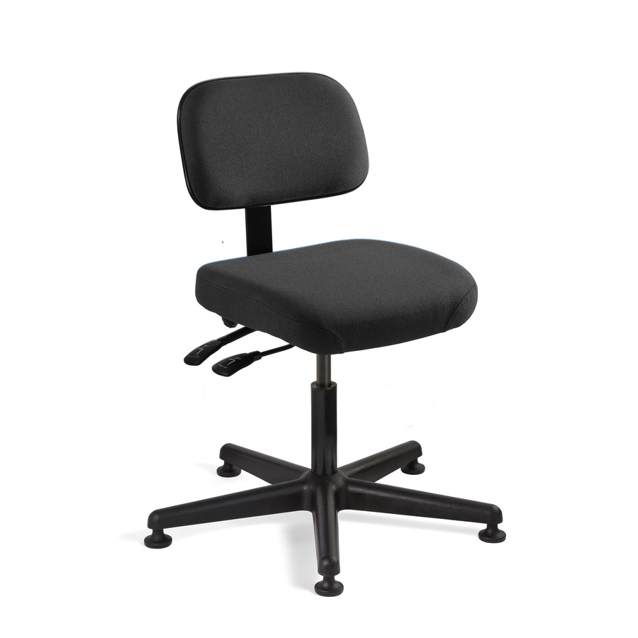 Bevco 5001-F Fabric Chair, Black Nylon Base, Mushroom Glides, Adj. Height 17"-22", Doral Seres