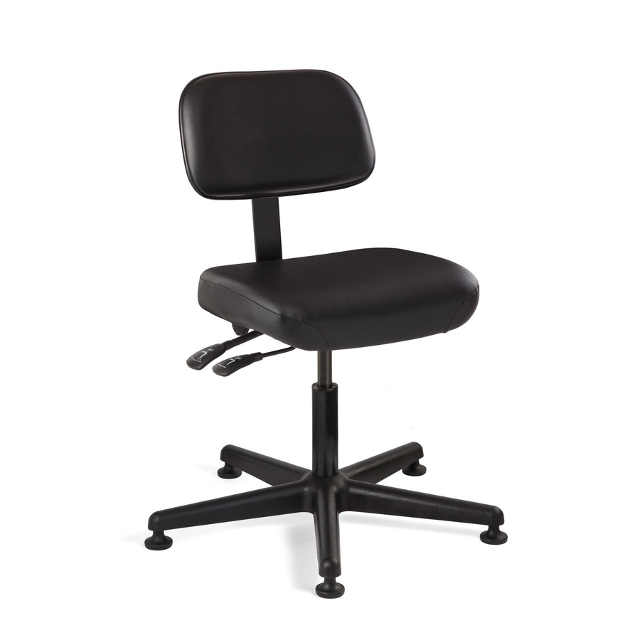 Bevco 5001-V-BLK Vinyl Chair, Black Nylon Base, Mushroom Glides, Adj. Height 17"-22", Doral Seres