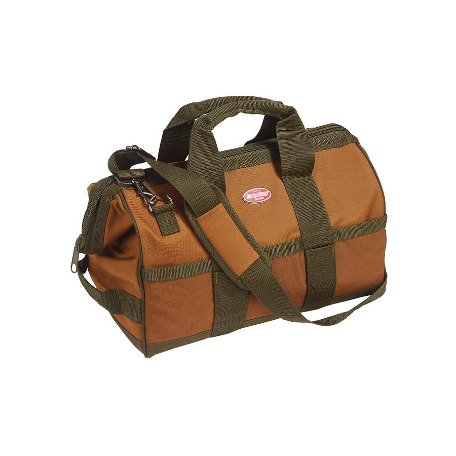 Bucket Boss 60016 Tool Bag, 16 Pockets, Gatemouth Series, Zippered 600 Denier WR Fabric