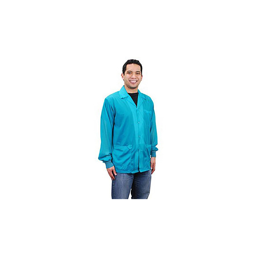 Desco 73856 Smock, ESD Shielding, Jacket, Knitted Cuffs, Teal, 3X-Large