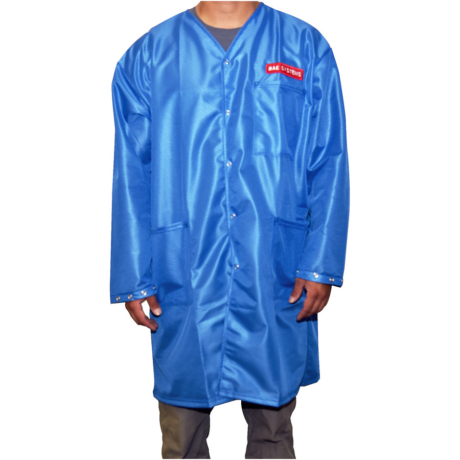 Desco CMG-11073 Lab Coat, Royal Blue, ESD Safe, Extra Large