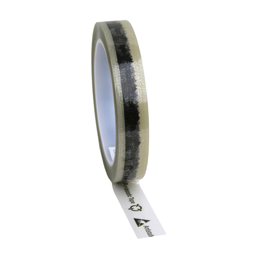 Desco 79210 Anti-Static Cellulose Tape, Clear With ESD Symbols, 3/4" W x 72 Yards, 3" Core