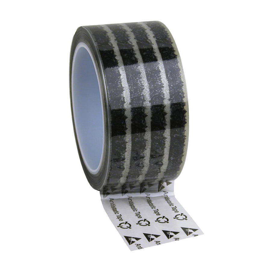 Desco 79212 Anti-Static Cellulose Tape, Clear With ESD Symbols, 2" W x 72 Yards, 3" Core