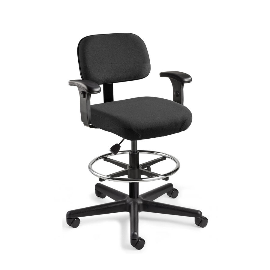 Bevco 5500-F Fabric Chair, Non-Tilt, Black Nylon Base, Adj. Height 23-33", Doral Seres