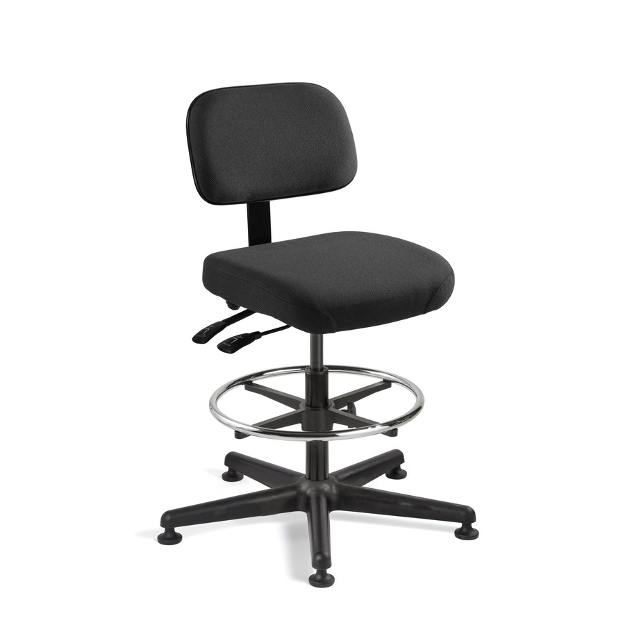 Bevco 5501-F Fabric Chair, Articulating Seat/Back Tilt, Black Nylon Base, Adj. Height 23-33", Doral Seres