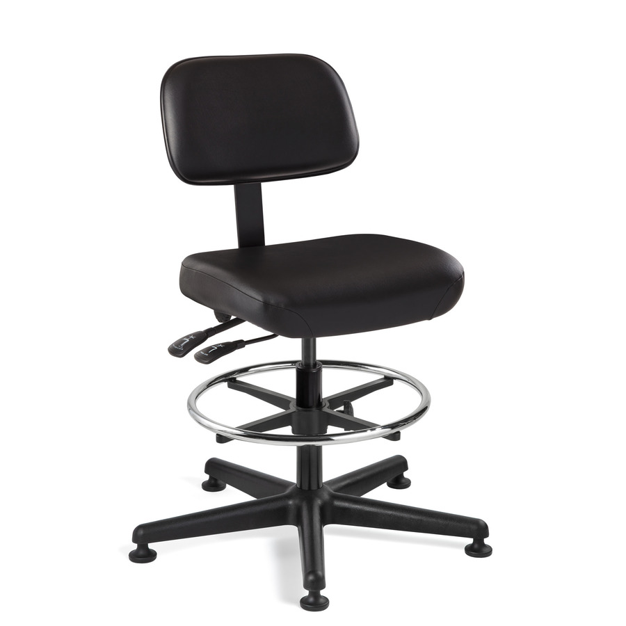 Bevco 5501-V Vinyl Chair, Articulating Seat/Back Tilt, Black Nylon Base, Adj. Height 23-33", Doral Seres