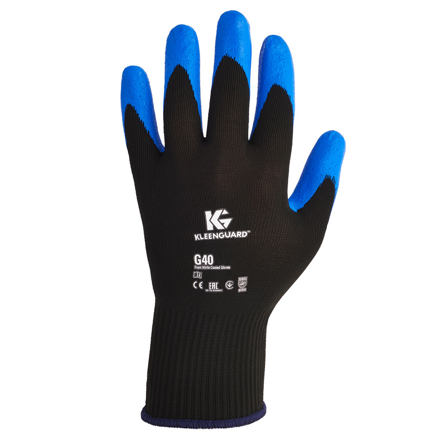 Kimberly-Clark 40229 Gloves, Foam Nitrile Coated Multi-Purpose, KleenGuard G40, 2XL (11), 12 Pair