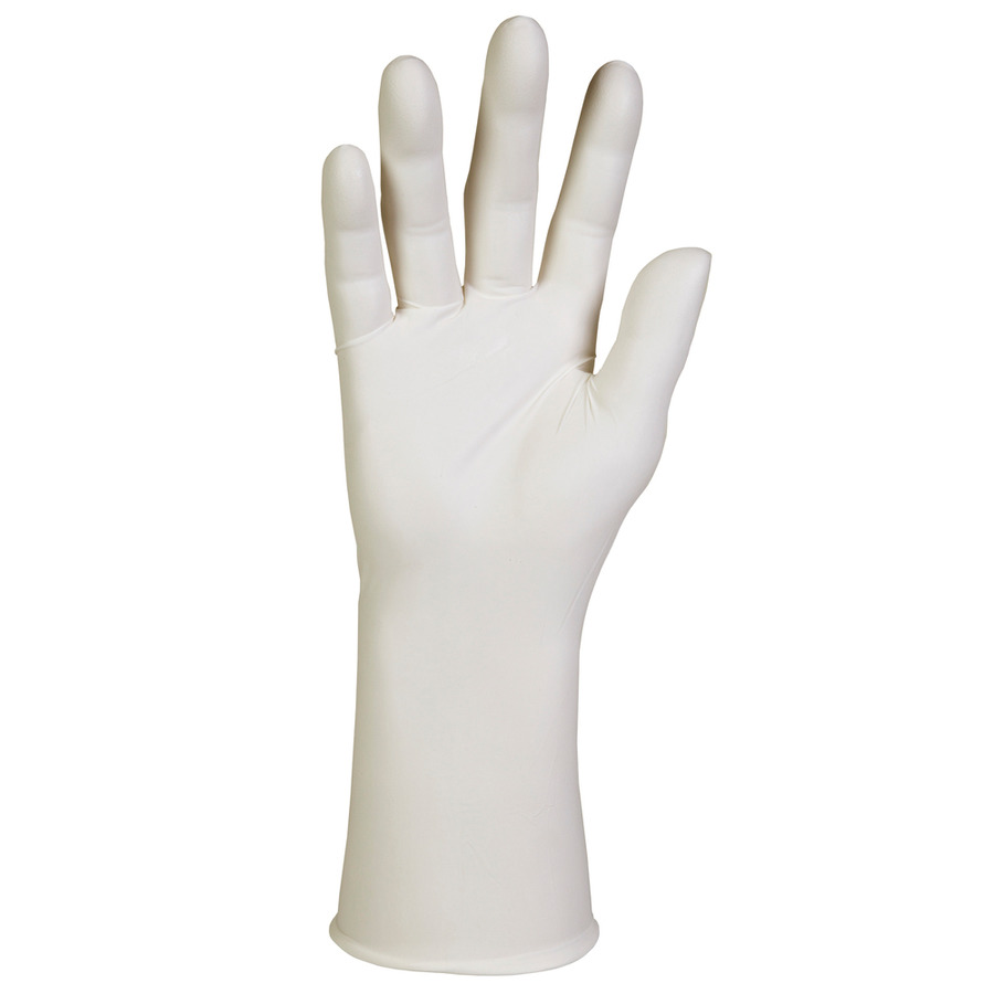 Kimberly-Clark 56881 Nitrile Gloves, Cleanroom, Non-Sterile, 6 mil, , White, 100/Bag, Small