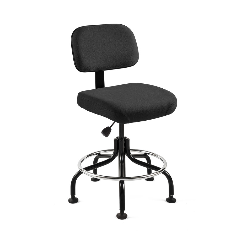 Bevco 5600-F-BLK Fabric Chair, Non-Tilt, Black Tubular Steel Base, Adj. Height 25"-30", Doral Seres