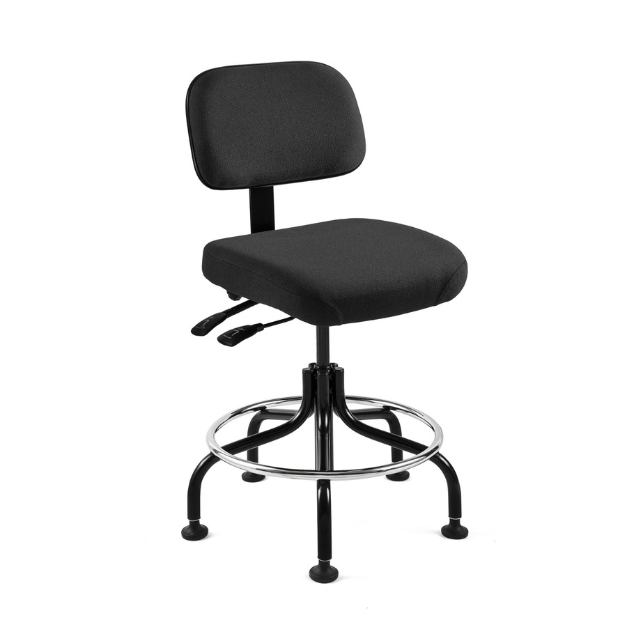 Bevco 5601-F Fabric Chair, Black Tubular Steel Base, Adj. Height 25-30", Doral Seres